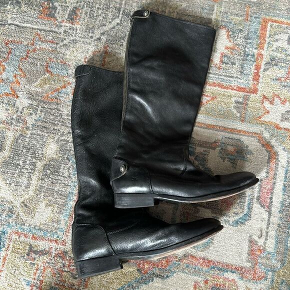 Frye 76430 Melissa Button Back Zip Black Boot Sz 8.5 - Picture 1 of 6